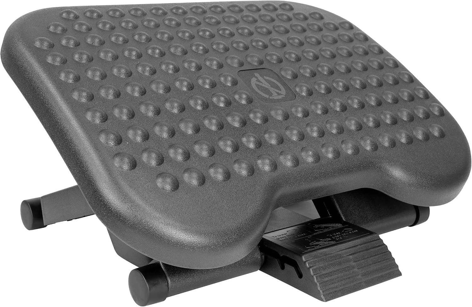 Mount-It! Under Desk Footrest with Foot Pedal Height Adjustment (4.25-6.75 in), 30 Degree Tilt, Non-Slip Massage Surface